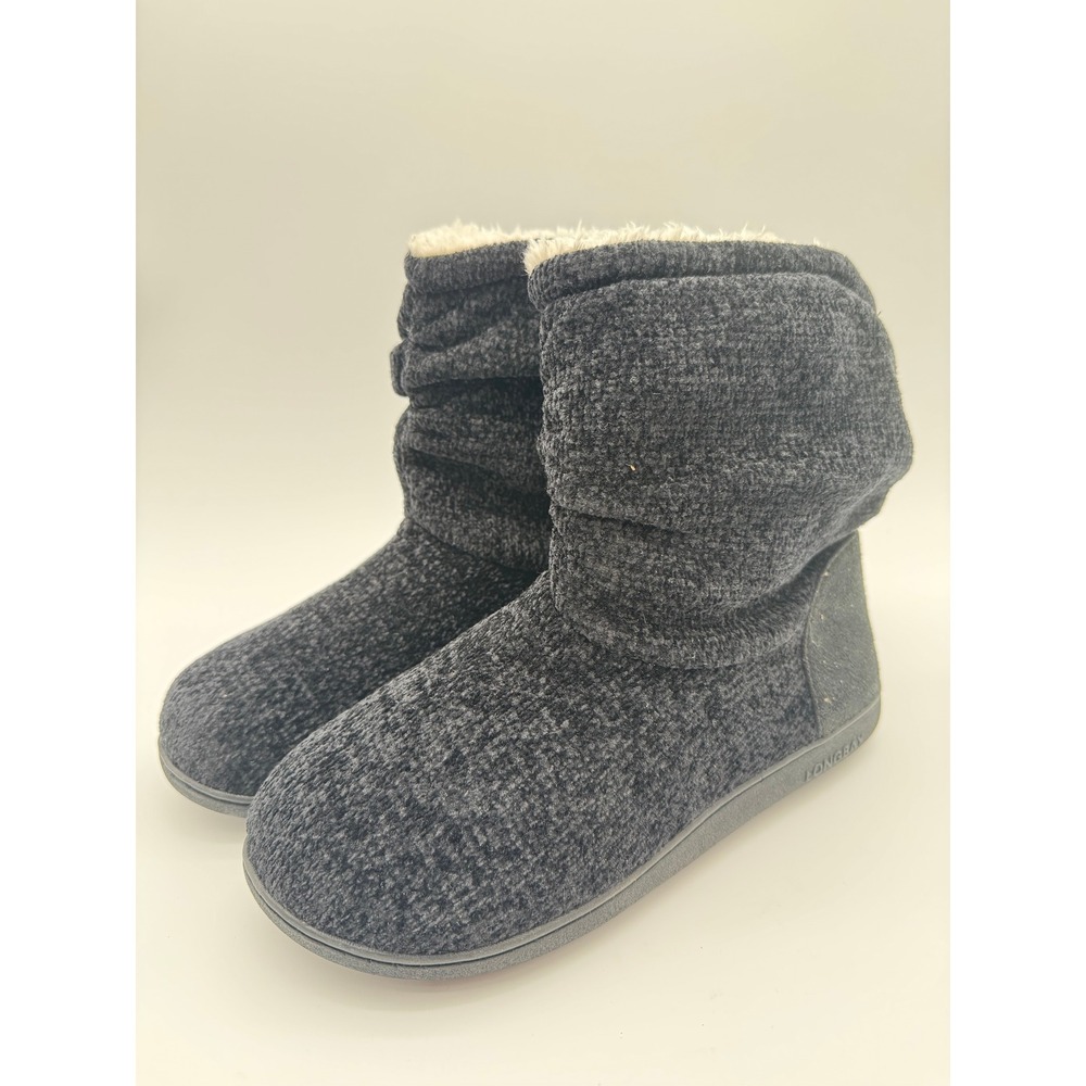 LongBay Slipper Boots Womens Memory Foam Gray House Shoes 7,8